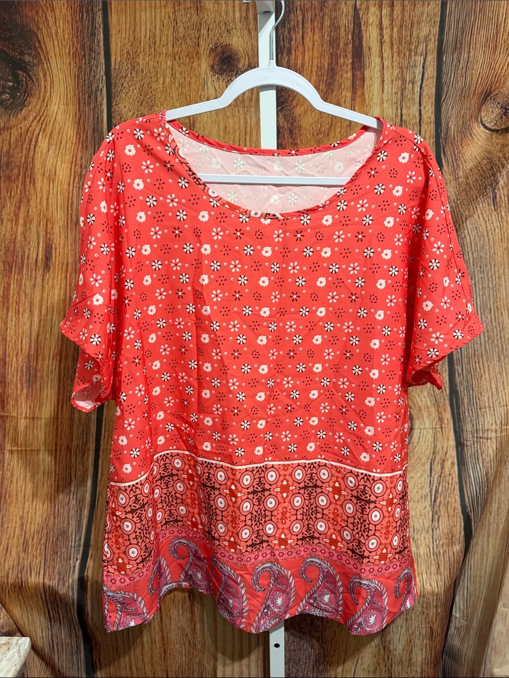 Shein Curve Paisley Blouse Size 1XL